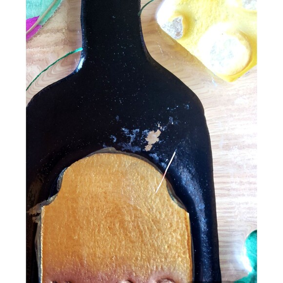 LSARTS Glass Wine And Cheese PLATTER 11.5 Square Vino Bottle Wine Glass Grapes - Picture 5 of 10